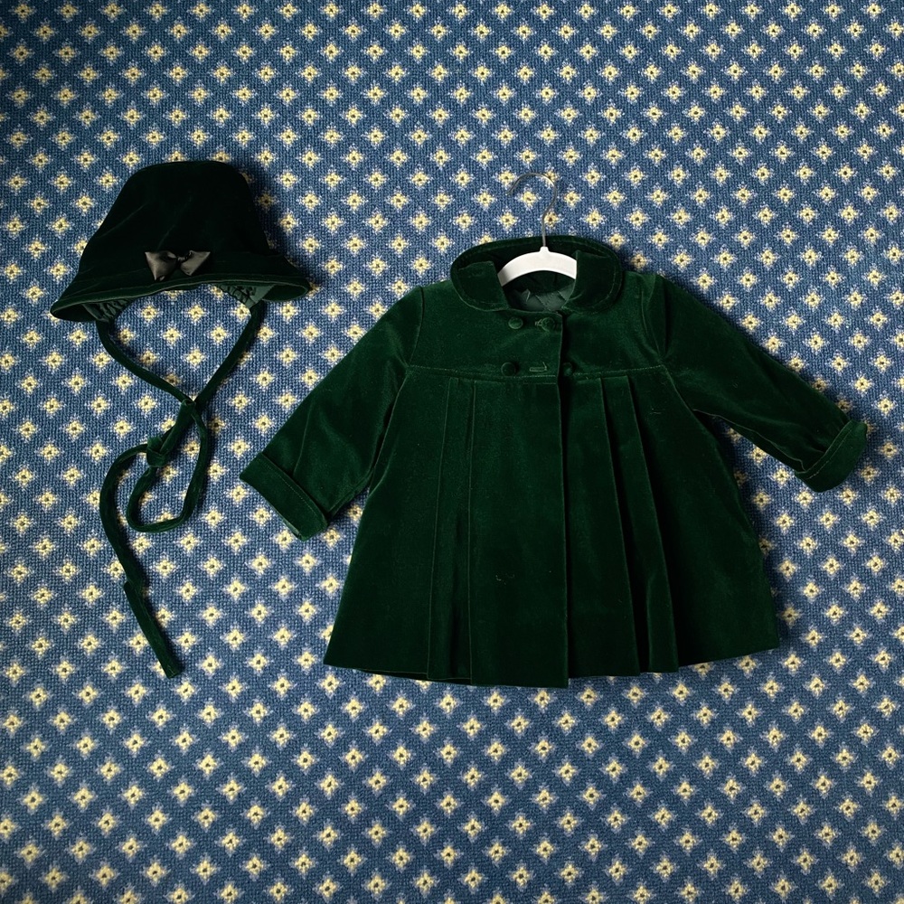 C.I. Castro Co Velvet Collar Victorian Pleated Coat and Matching Hat